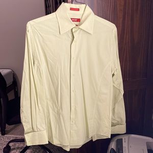 Light green with white striped dress shirt